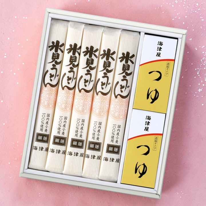 料理好きなお母さんへ 海津屋 氷見うどん 細麺5本・つゆ10袋セット
